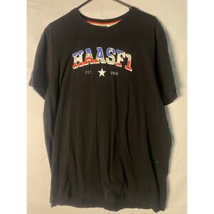 HaasF1 Est. 2016 Sports Graphic Print Black Shirt Crewneck Men's Size 2XL